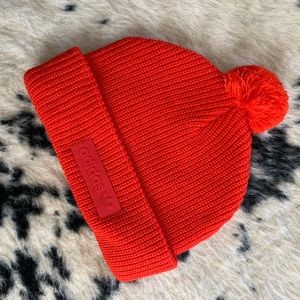 Red adidas beanie